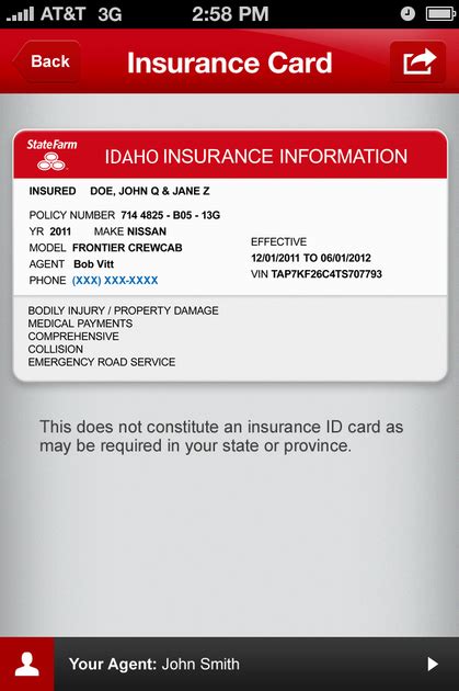 state farm proof of insurance print.